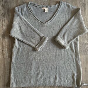 DKNY Jeans Gray Sequin Pullover Sweater Size 2X